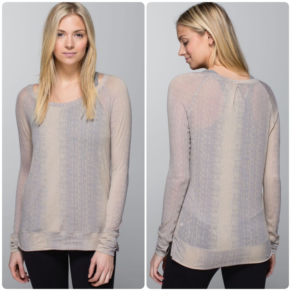Lululemon Womens Salutation To Savasana Long Sleeve Lounge Burnout Yoga Top